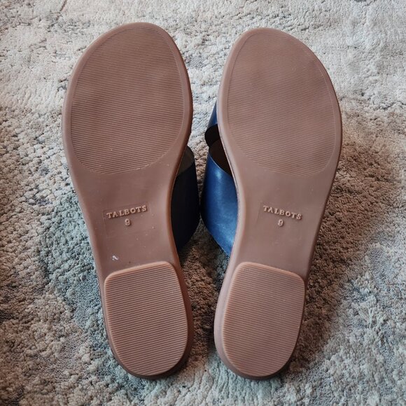 Talbots Women's 9 Sandals Blue Strappy Flats Shoes - Picture 7 of 7